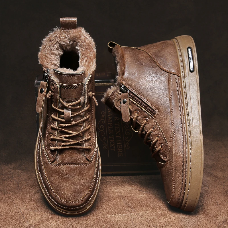 Sneakers Sports Shoes Men 2023 New Winter Cotton Wool Mans Footwear High Quality Mans Tool Boots Trend Footwear Tenis