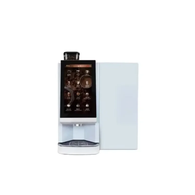 Commercial Automatic Coffee Maker Machine With Integrated Milk Fridge For Office Business Use High Capacity Espresso Brewing