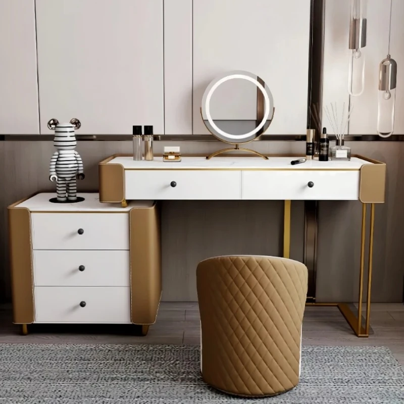 

Mirror Organizer Dressing Table Makeup Nordic Storage Shelf Dressers Cabinet Modern Coiffeuse De Chambre Bedroom Furniture
