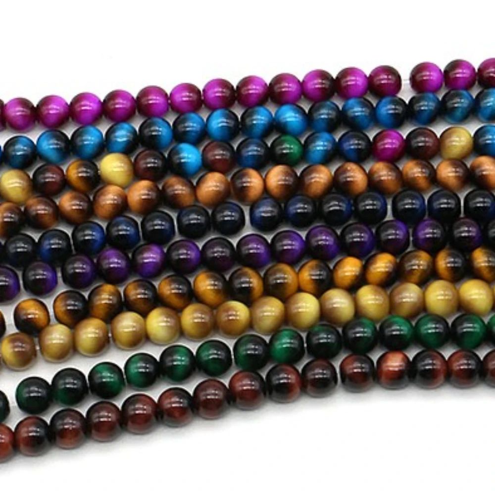 

8/10/12/14/16mm Round Tiger Eye Stone Beads - Imitation Materials Making Jewelry 1strand for Necklace Bracelet Earring Making