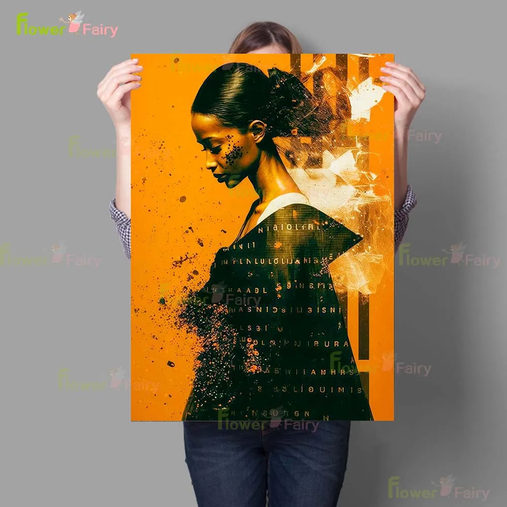 Abstract Portrait Surrealist Woman Girl Poster Wall Art Canvas Painting Modern Home Decor Wall Pictures For Living Room Unframed