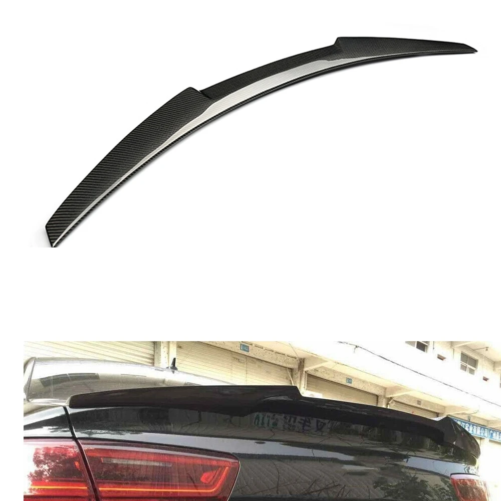 

Car Rear Trunk Spoiler Wing Tailgate Flap Lid Decklid Splitter Trim Lip Carbon Fiber V Style For Audi A6 C7 Sedan 2012-2018