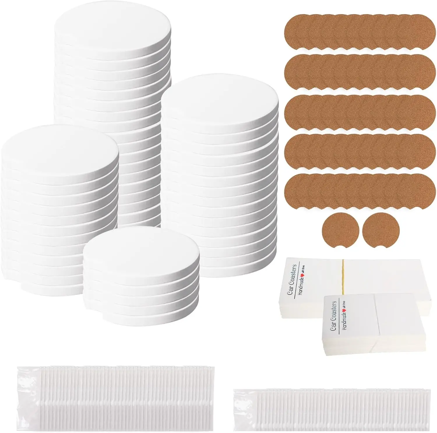 

Набор из 312 керамических подставок для автомобиля с мешочками и карточками, заготовки для сублимации, с выемкой для легкого снятия, для поделок своими руками