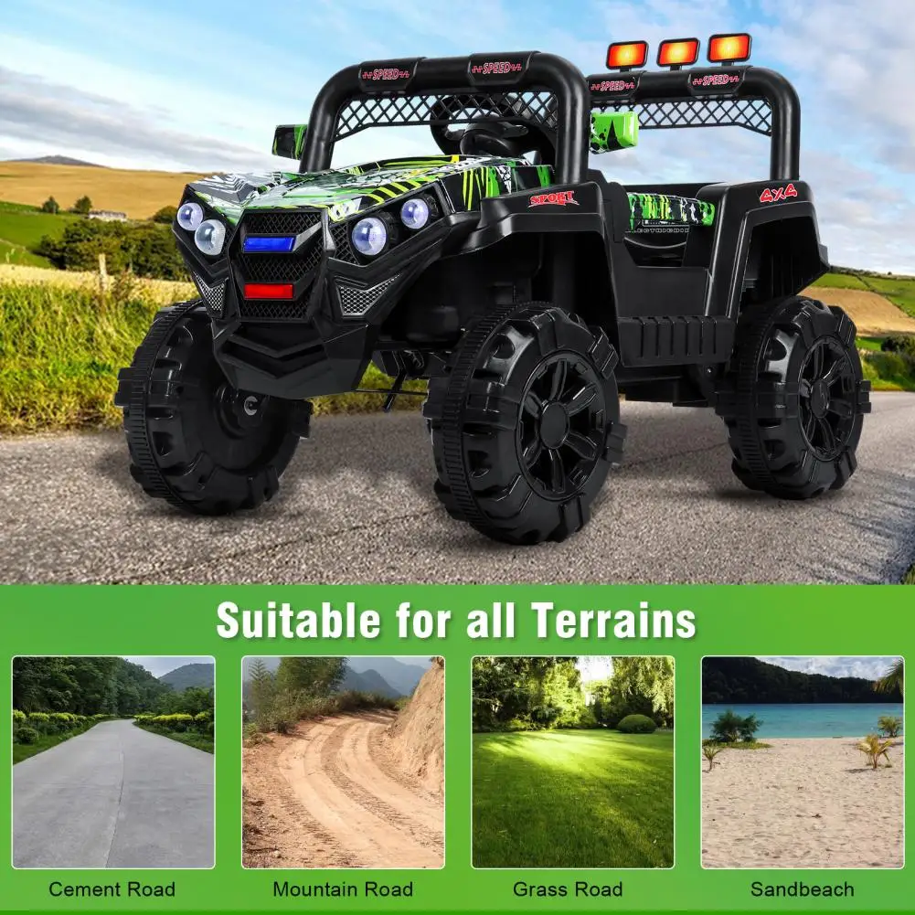 4-Wheels Quad ATV Play Car, 12V Kids Ride On Car,Toddler Electric Car, 1.8MPH Max Speed, Treaded Tires, Rubber Handles