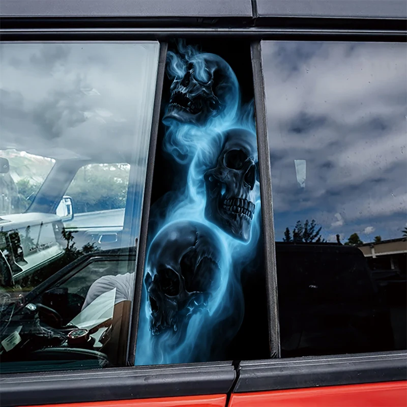 

2 шт. глянцевой защитной полиэтиленовой пленки для центральных стекол автомобиля с изображением эфирных черепов