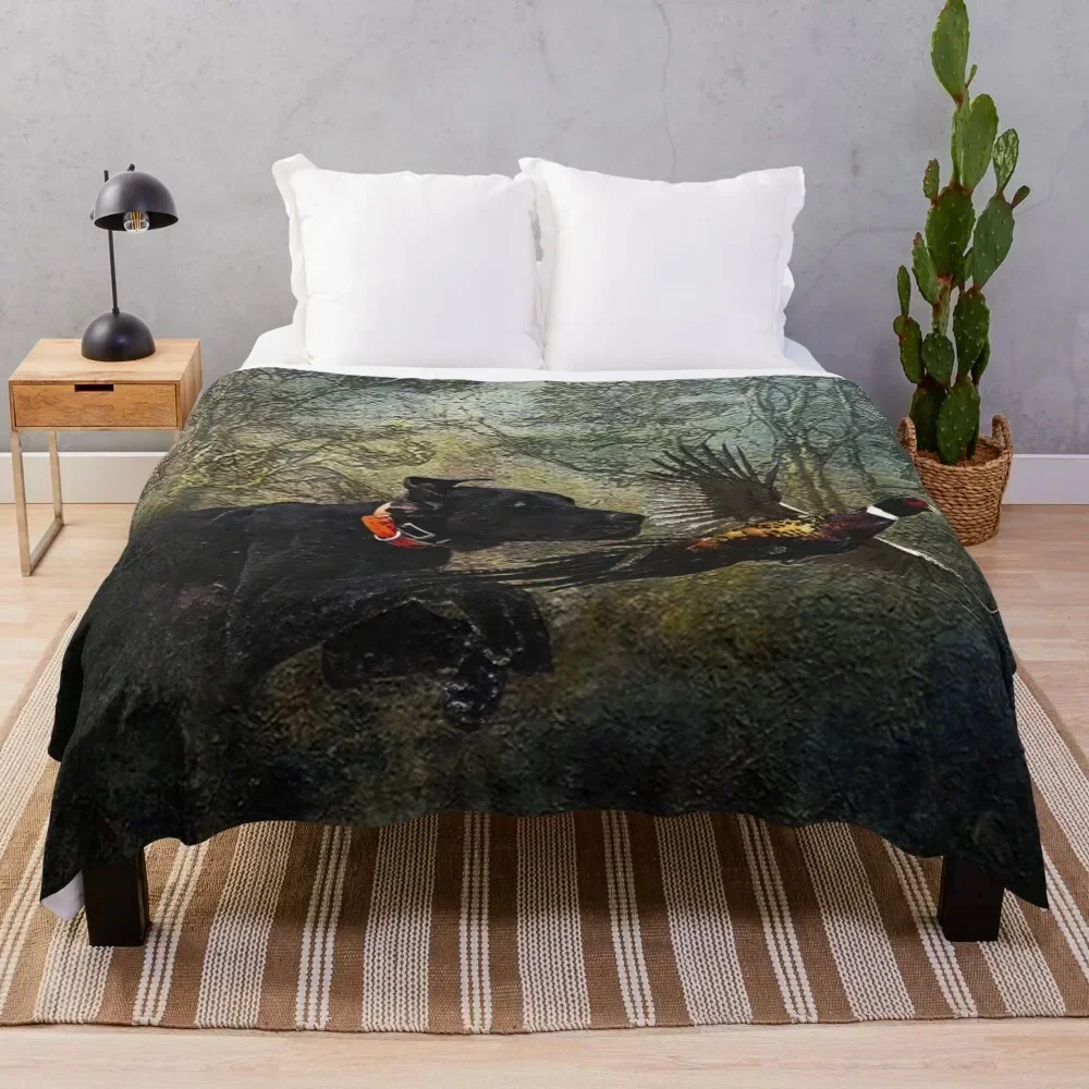 GSP , Hunting pheasant Throw Blanket Travel Size Cozy Blanket for Plane Train