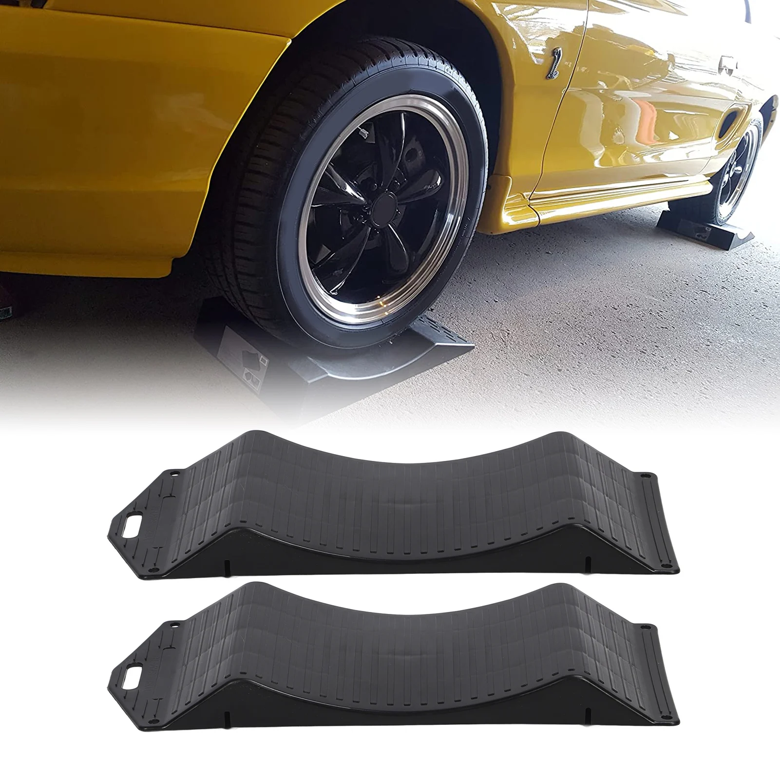 

Car Tire Wheel Ramps Tire Saver Ramps Heavy Duty Uniform Distribution Slip Resistant Leak Proof for SUV