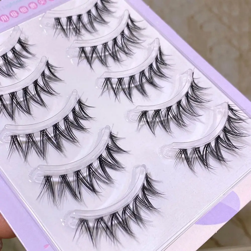 まつげエクステンション偽クラスターまつげ高密度 DIY ふわふわつけまつげメイクアップ再利用可能な厚いカールしたまつげメイクアップツール