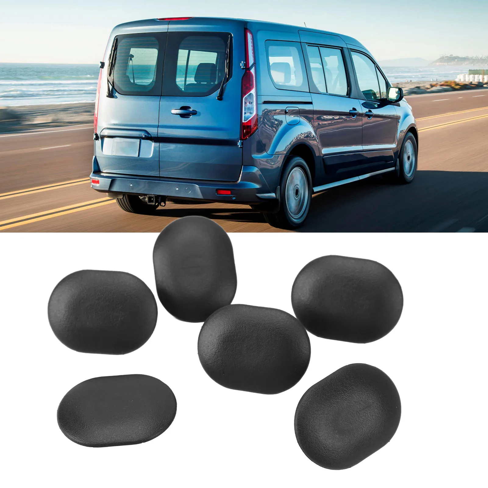 

6pcs Roof Rack Grommet Plug Cap Kit, Front Cab & Rear Section for Ford, Roof Rack Accessory