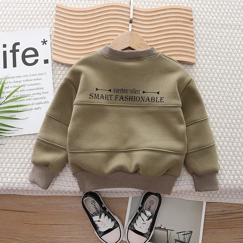 

Boys Warm Sweatshirts Autumn Winter Children Thick Velvet T-shirts For Baby Cotton Clothes Kids Pullover Sweaters Coats 6 Years