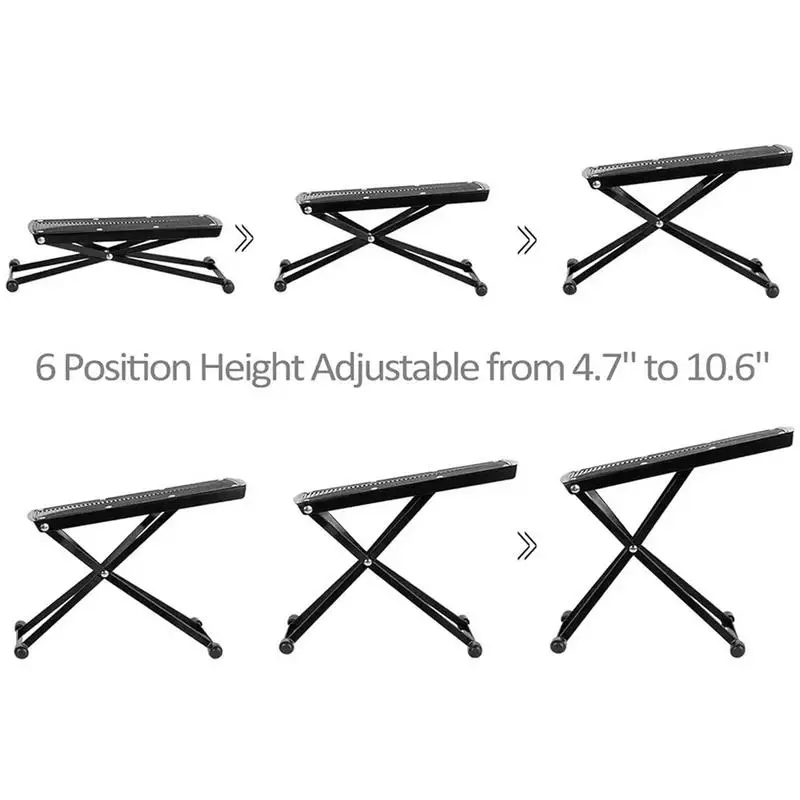 Foot Rest For Pedicure Foldable Adjustable Pedicure Foot Stand Non-Slip Foot Stool With 6 Heights Black Pedicure Tool With