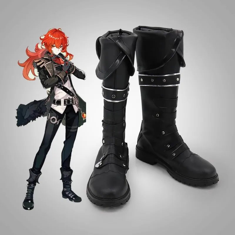 

Diluc Ragnvindr Cosplay Boots Halloween Carnival Custom Made Shoes