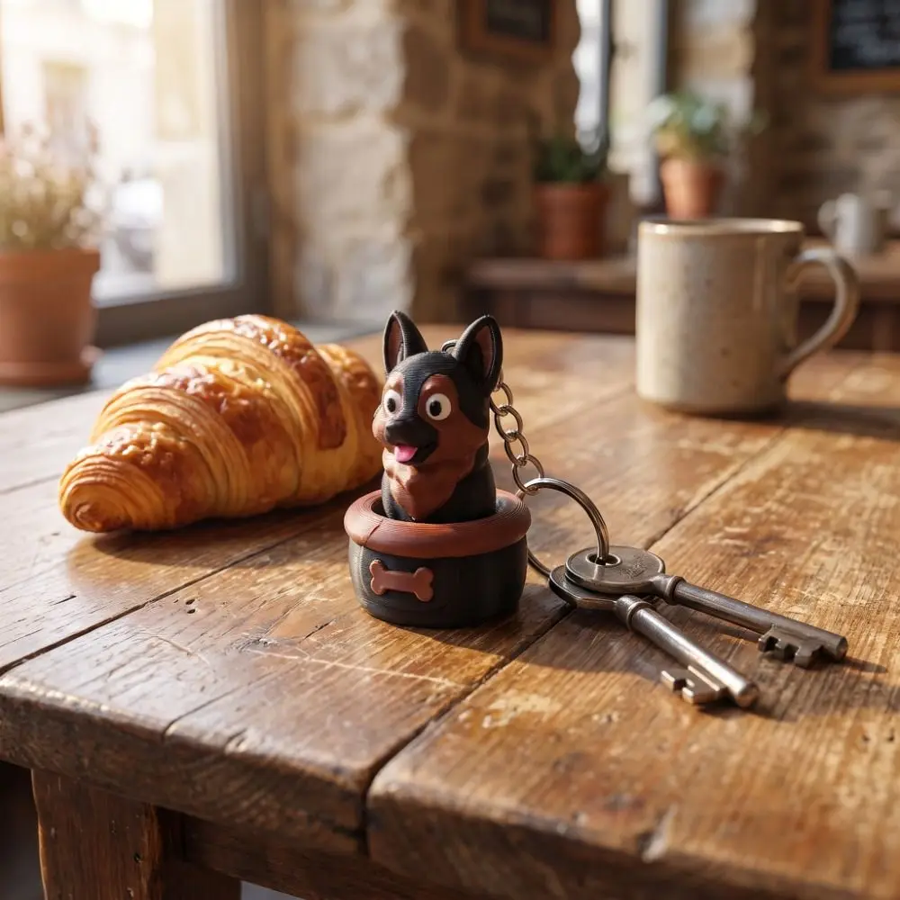 Unique 3D Printed Sausage Dog Clicker Keychain Clicking Sound Portable Clicker Keychain Plastic Fidget Gifts
