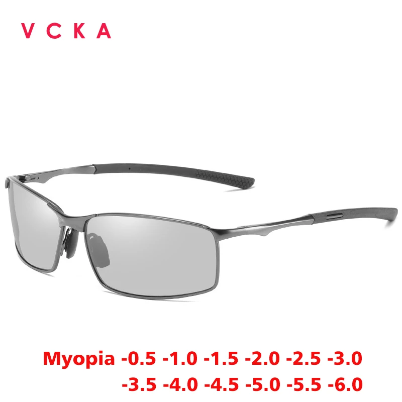

VCKA Men's Alloy Myopia Sunglasses Women Polarized Driving Glasses Anti-Glare Customized Prescription Eyewear -0.5 to -6.0