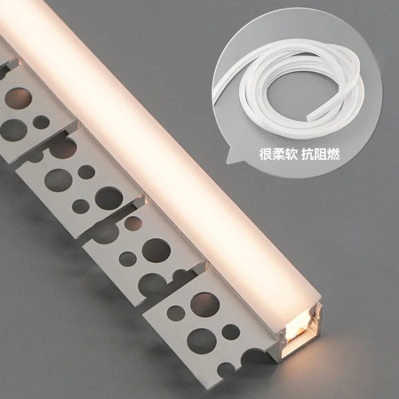 Embedded Flexible Bendable Led Aluminum Profile Borderless Led Curved Hidden Ceiling Channel Wall Floor Decor Diy Linear Light