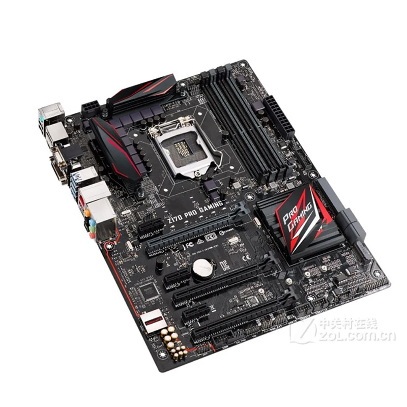 Imagem -06 - Placa-mãe para Jogos Intel Z170 Pro Lga 1151 Ddr4 64gb M.2 Nvme Usb 3.0 Sata3 Mainboard Desktop Original Usado