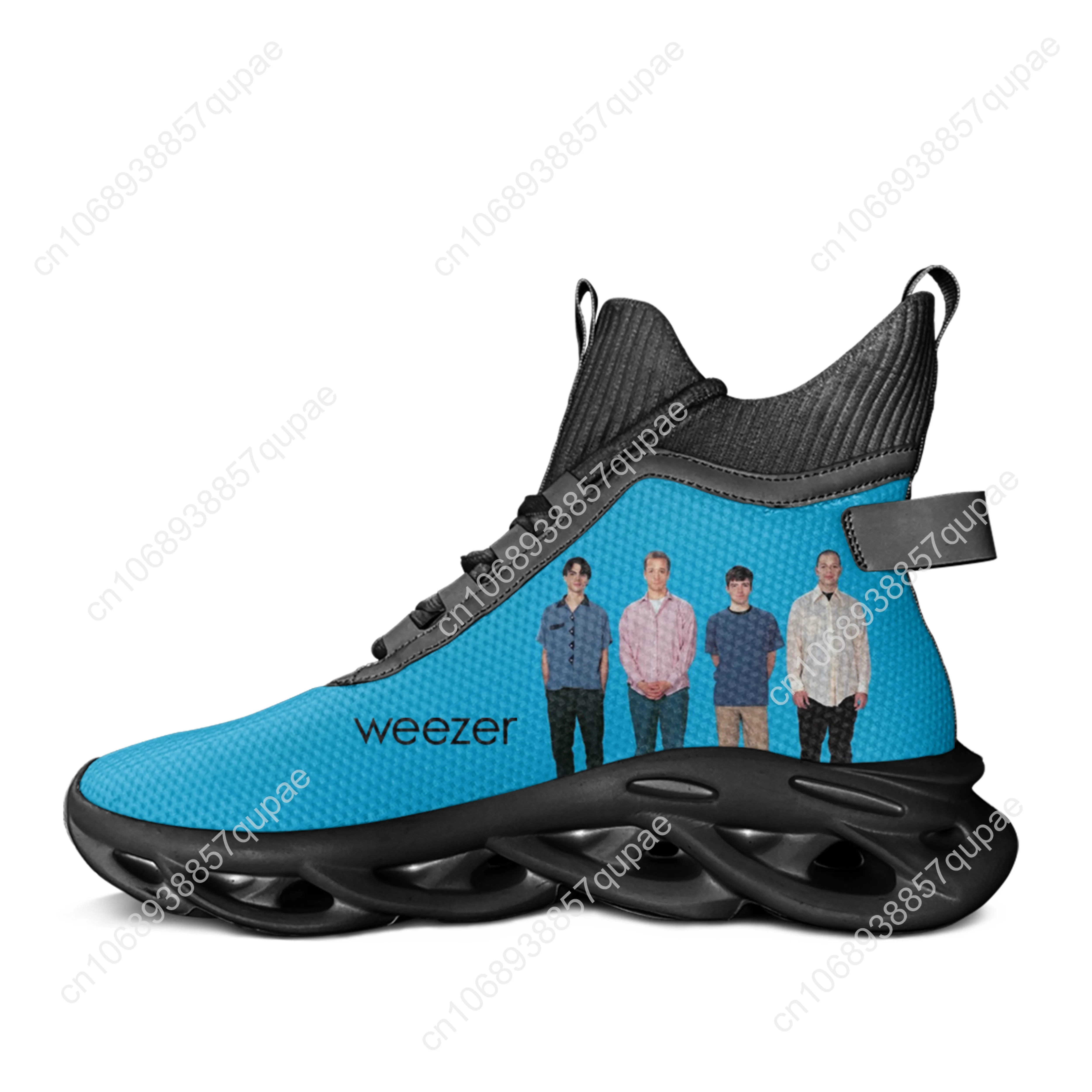 Weezer High Top Flats Sneakers Pop Rock Band Mens Womens Sports Running Shoes Quality Sneaker Lace Up Mesh Footwear Custom Shoe