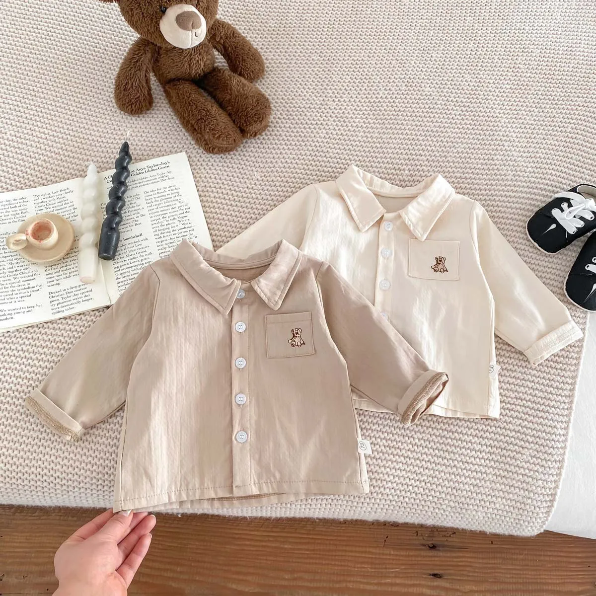 2024 Spring New in Kids Baby Boys Cute Clothes Infant Turn-down Collar Top Shirts+plaid Overalls Shorts Toddler Clothing 3M-3Y