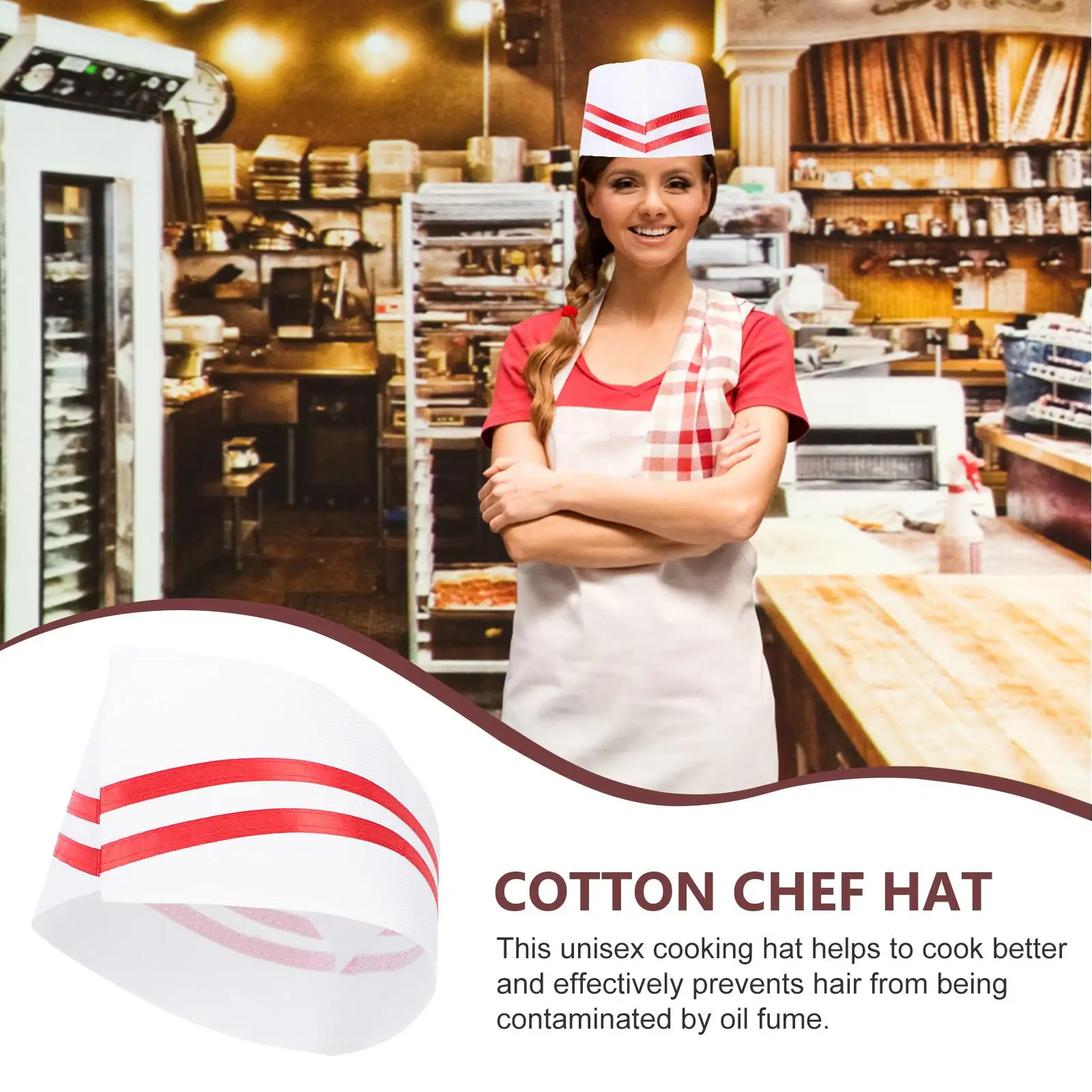 9 pezzi Cappelli da cucina da chef Comodo cappello da lavoro Design semplice Panno di cotone Ristorante Cappello uniforme da cucina Alto