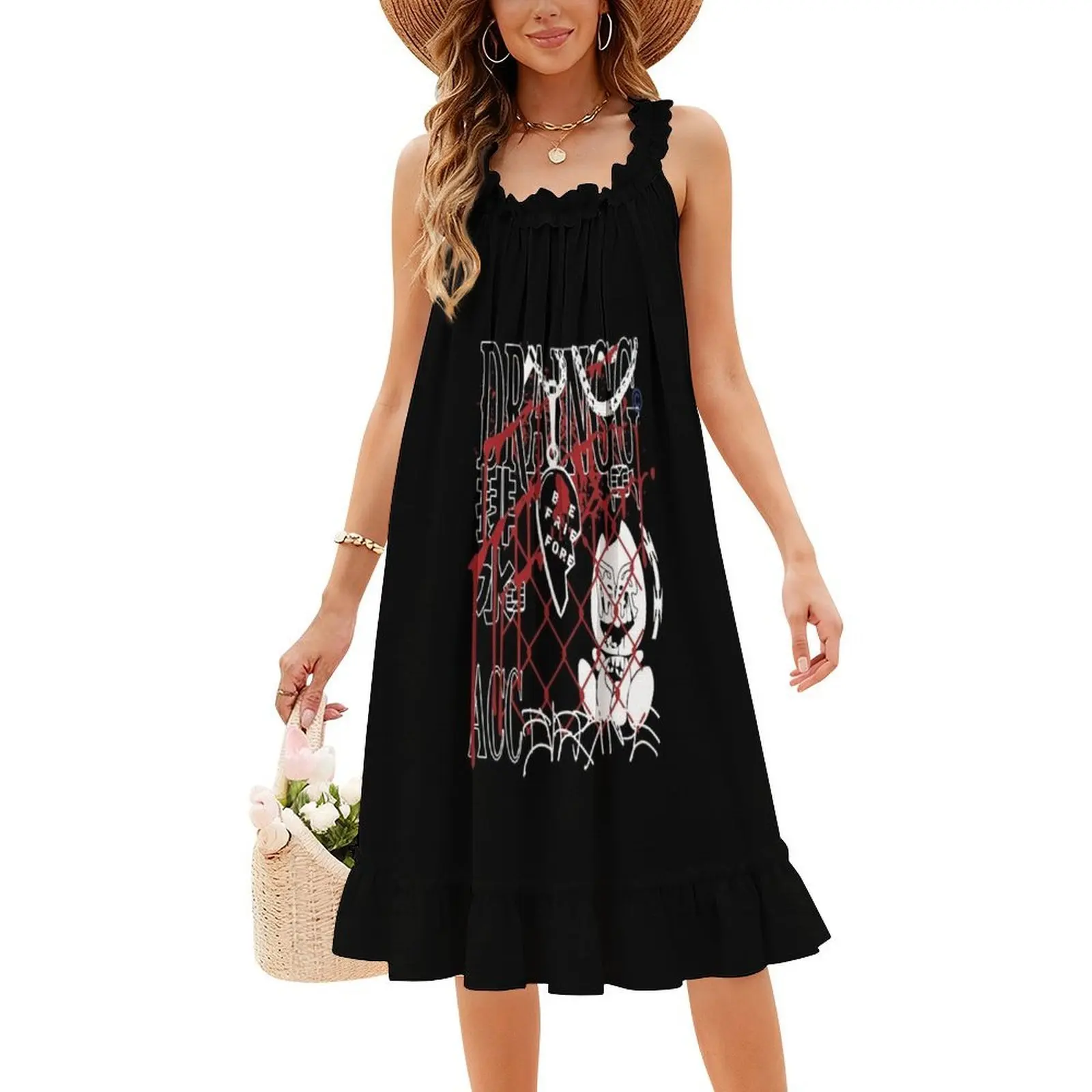 استنزاف عصابة المشارك فستان بصدر مفتوح فستان أنيق الصيف فستان الحفلات للنساء استنزاف عصابة المجموعة الموسيقية المرأة الفنية #4