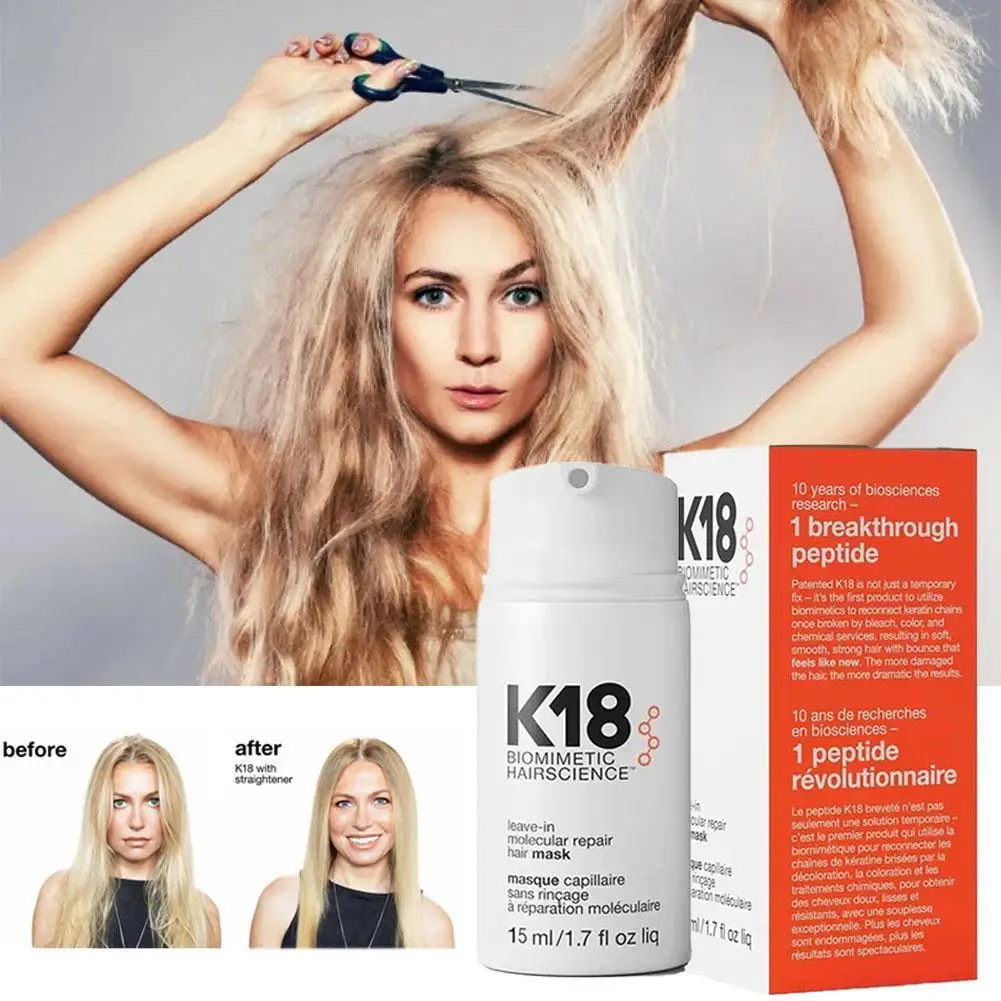 K18 Leave-in molekulare Reparatur Haarmaske erweicht wieder geschädigtes Haar tiefe Reparatur Keratin & Kopfhaut Behandlung Haarpflege Zustand