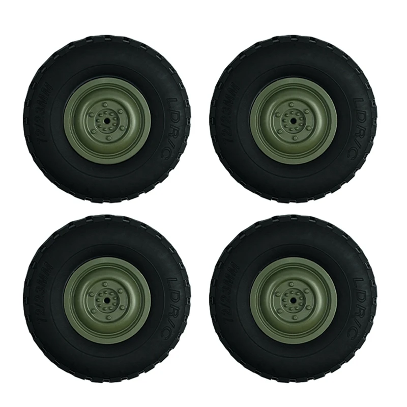 Neumático de rueda de 4 piezas para LDRC LD-P06 LD P06 Unimog 1/12 RC, accesorios de repuesto para coche y camión, color verde