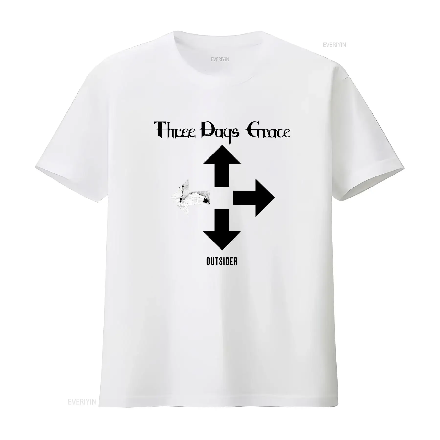 Three Days Grace Outsider Band Logo Mens T Shirt New Official Red Size L vintage Washed Casual graphic Versatile Unisex