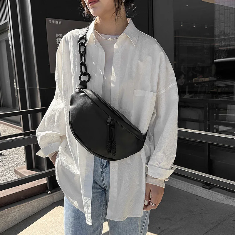 Fashion Brand Women Shoulder Crossbody Chest Bags 2024 New Belt Bag PU Leather Waist Bags Designer Fanny Pack Ladies Chest Packs