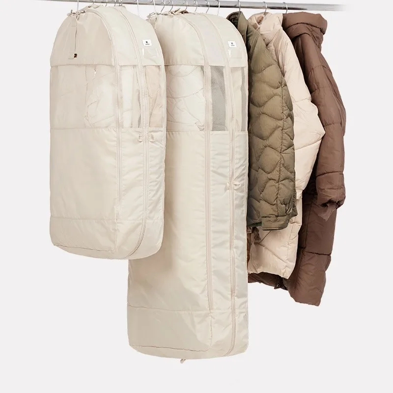 

Clothes Dust Cover Hanging Garment Bag Down Jacket Coat Dustproof Storage Bag Household Wardrobe Organizer