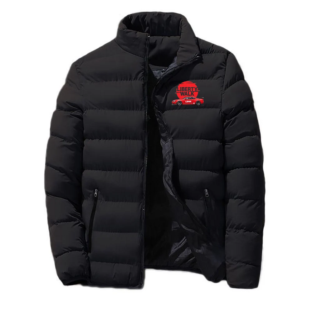 LIBERTY WALK Modified Sports Car Logo Print 2026 Autumn And Winter Men's Cold Protection Warm Cotton-padded Jacket Coat