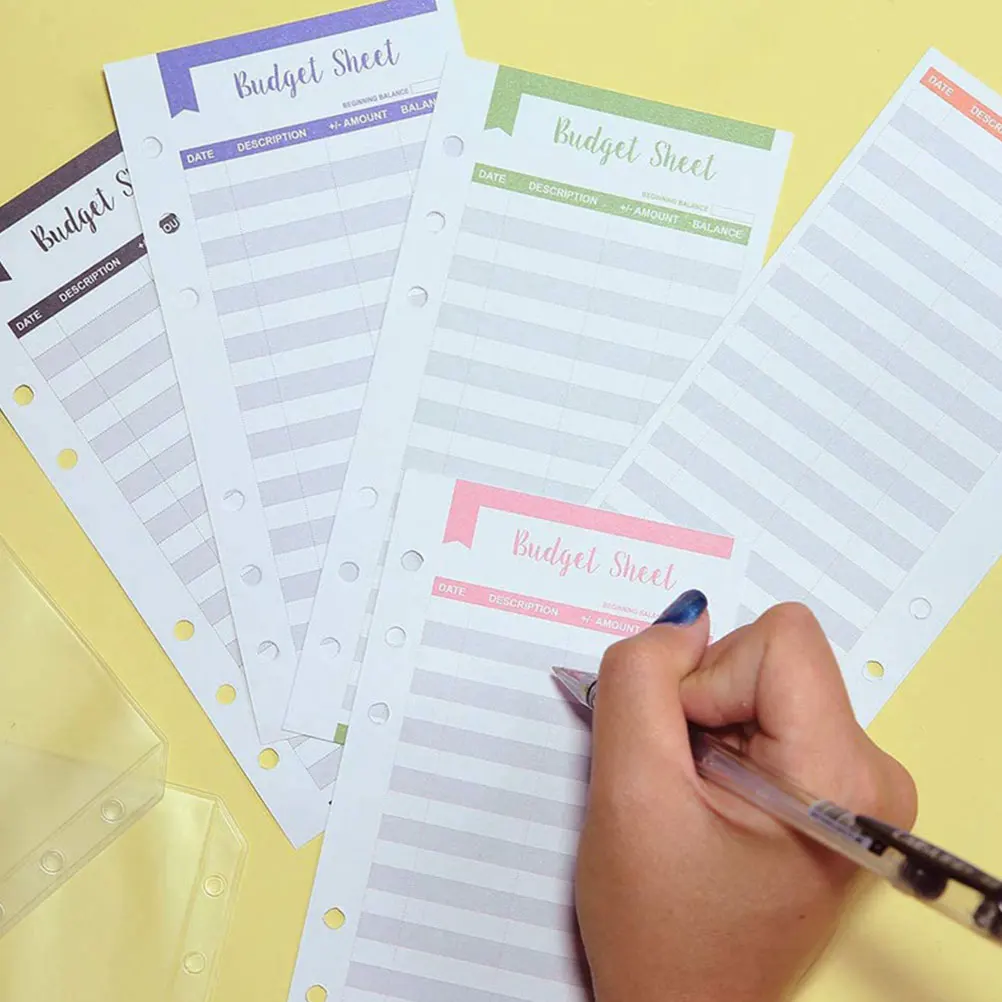 

24pcs Cash Budget Card Tracker Consumption Cards Portable Book Replacements Paper Expense Tracking Helper Writing Budgeting