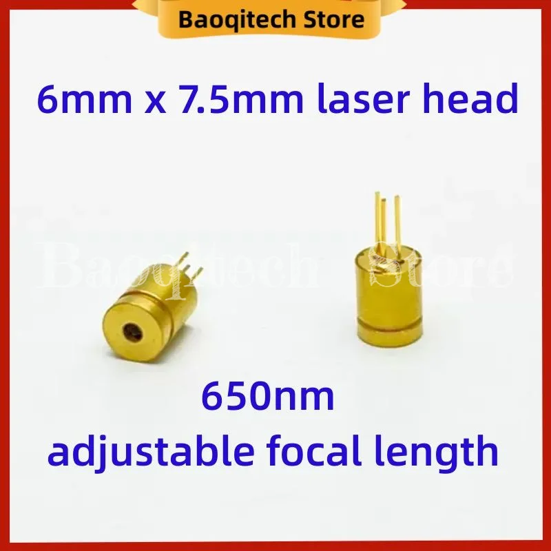 

10 50 100 pcs 6mm * 7.5mm short size laser head industrial grade point shaped adjustable focal lengt module3 pin 650nm 5mw 2.2V