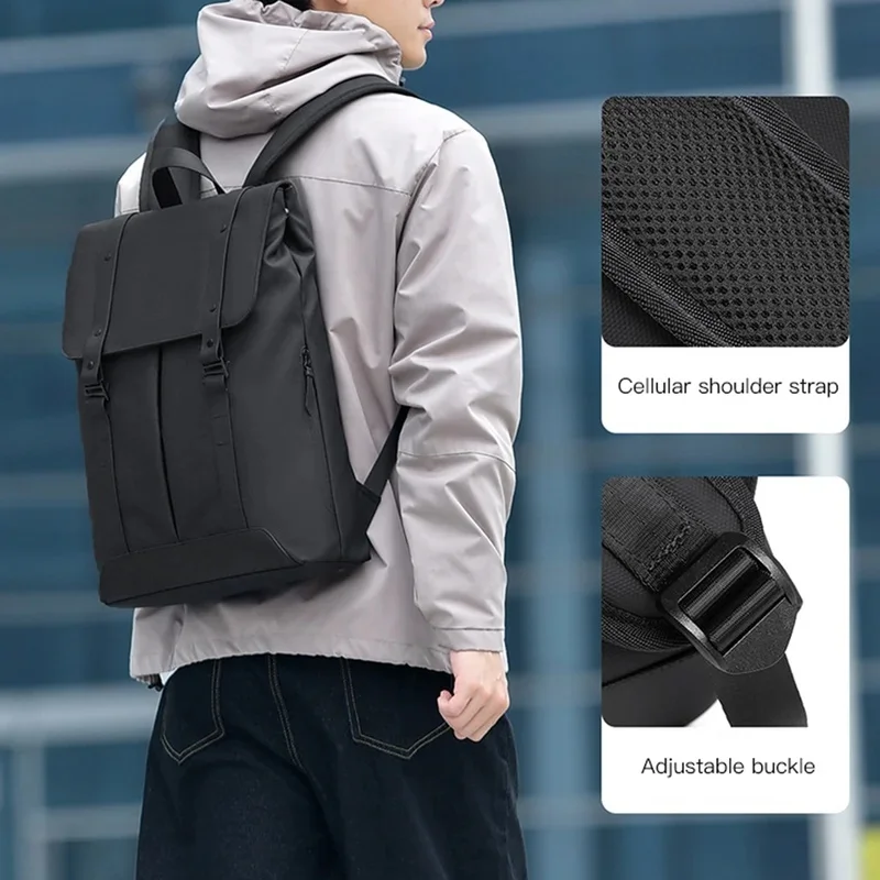 Backpack Men Premium Design Casual Commuting Travel Waterproof Student School Bag Large Capacity Laptop Compartment Durable