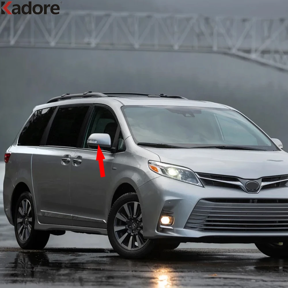 Rearview Mirror Cover Trim For Toyota Sienna 2019 2020 Carbon Fiber Car Side Wing Mirrors Cap Frame Overlay Accessories