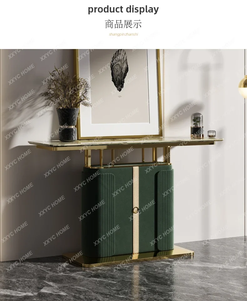 

JJItalian Light Роскошный дверной шкаф Гонконгский светлый роскошный фойе из цельного дерева Высококачественный декоративный шкаф из натурального мрамора