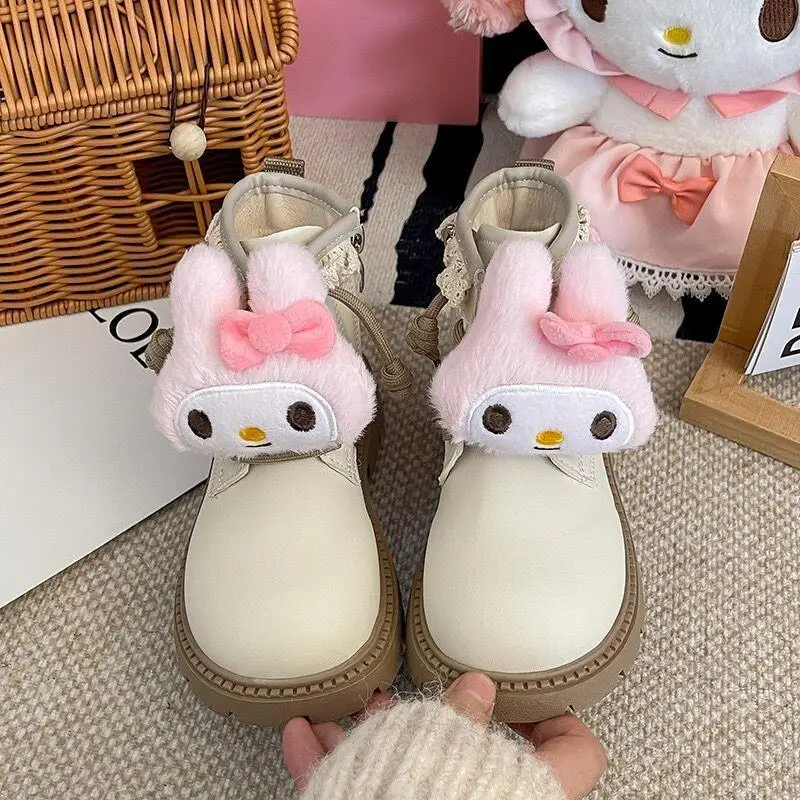 

Sanrio Girls' Autumn and Winter Boots Leather My Melody Children's 2025 New Cartoon Short Martin Medium Large Girls' Princess