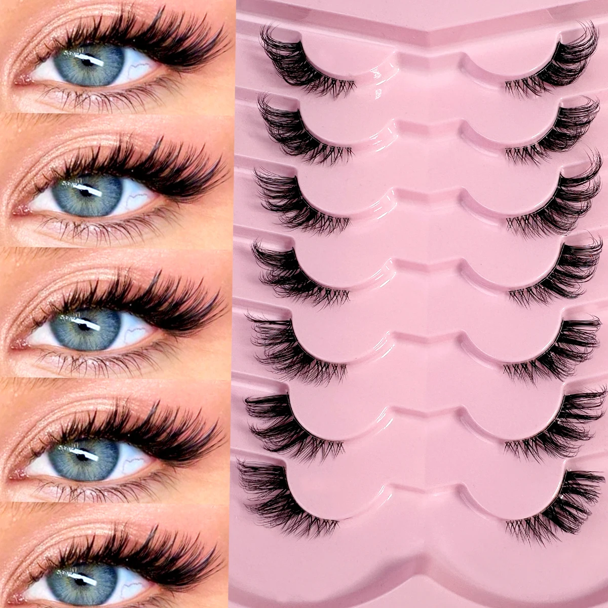 7 Par Półkoczków Rzęs Naturaln – Eyelash Extension Cat Eye Wispy recenzja i cena