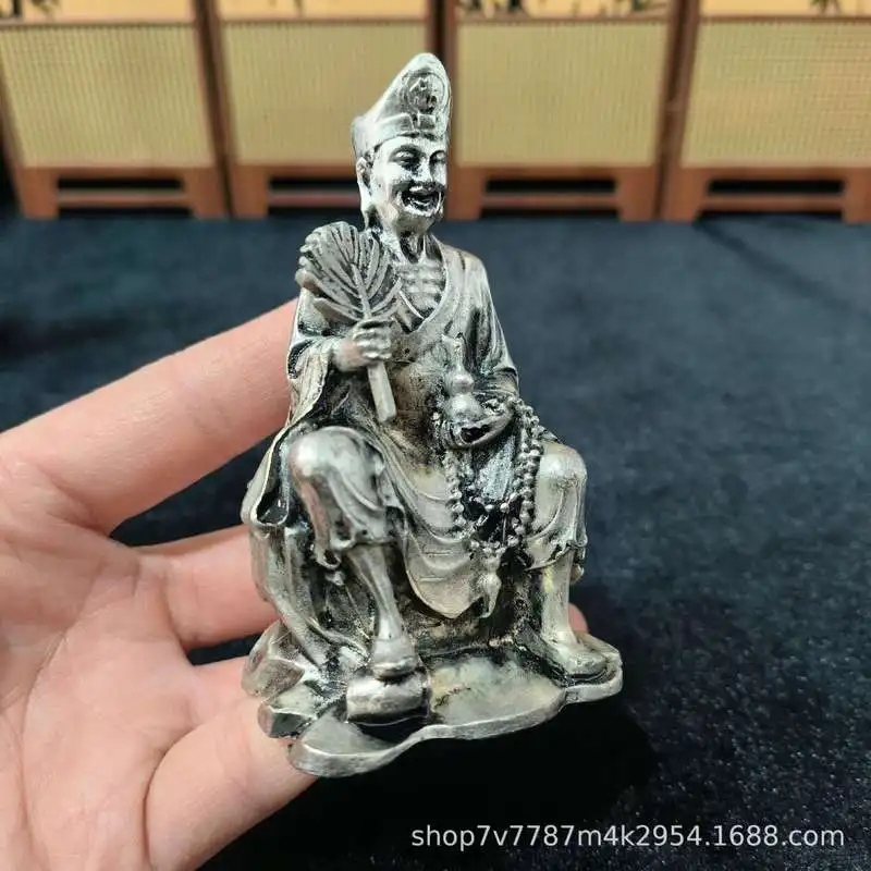 Brass Craftwork Silver-Plated Living Buddha Jigong Home Decorative Ornament