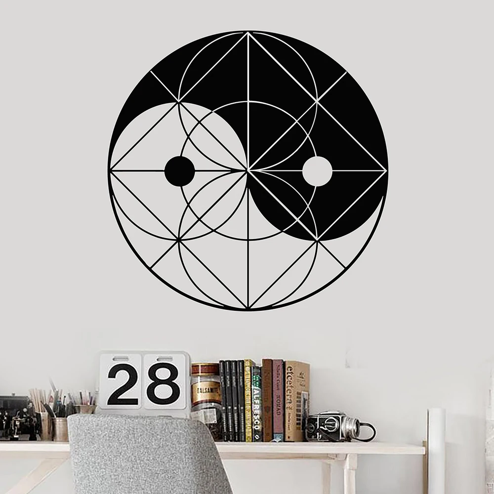 1PC Cartoon Tai Chi Wall Stickers Decorative Sticker Home Decor For Door Decor Wall Art Sticker Murals