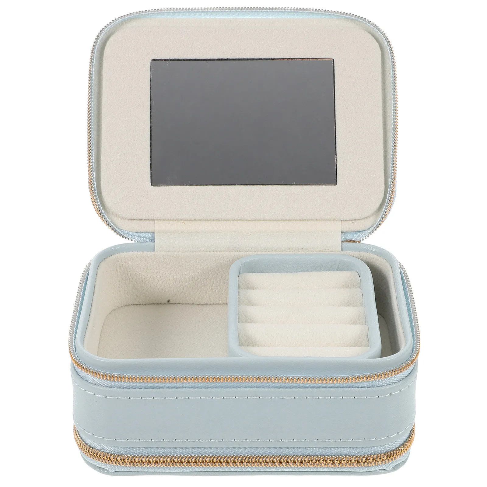 

Double Layer Jewelry Box Portable Travel Storage Organizer for Rings Earrings Necklaces Brooches Dust Proof Compact Gift