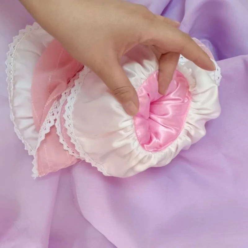 

Мягкие двусторонние кружевные трусики-футляры с рюшами, частный костюм для вечеринки FKK, шелковистые на ощупь трусы ручной работы для мужчин