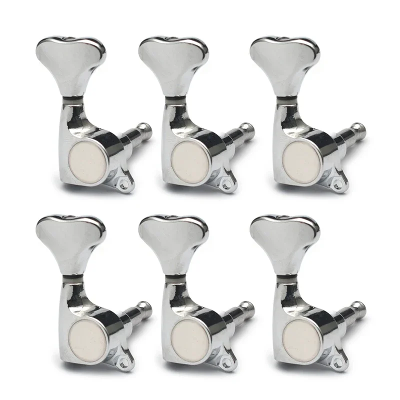 

Fish Tail Style Guitar Tuners 1:18 Tuning Key Pegs Machine Head Replacement for Electric Folk or Acoustic Guitars Black/Chrome