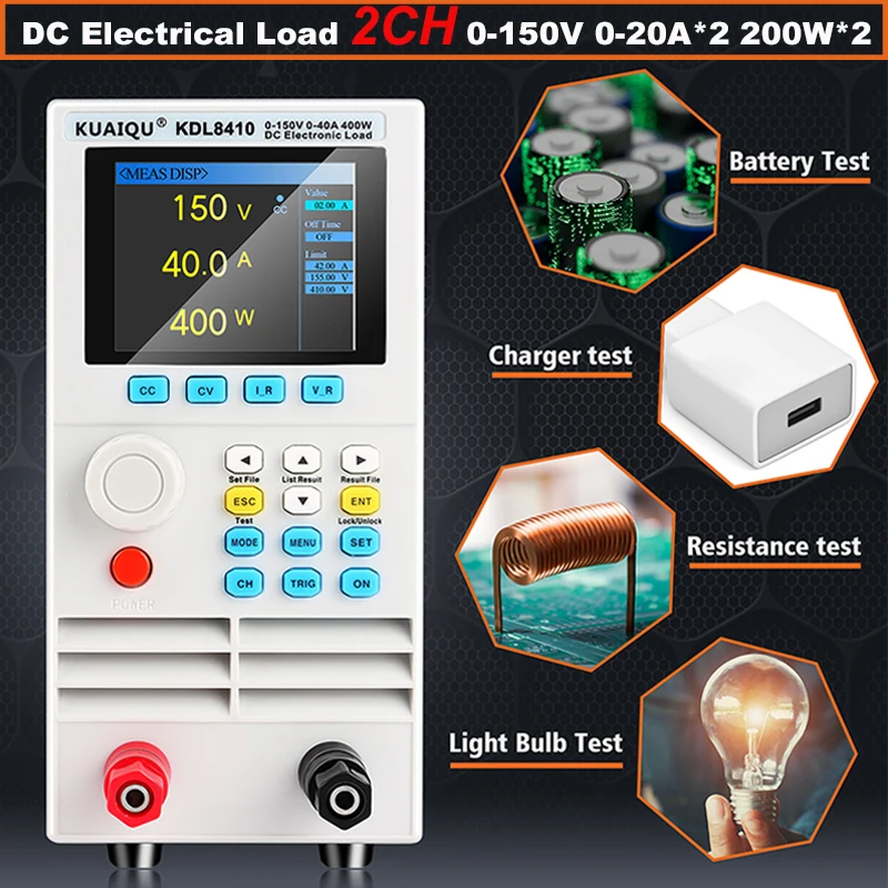 KUAIQU testeur de batterie de charge électrique cc Programmable professionnel 150V 40A 400W compteur de charge à commande numérique mieux que 5410A