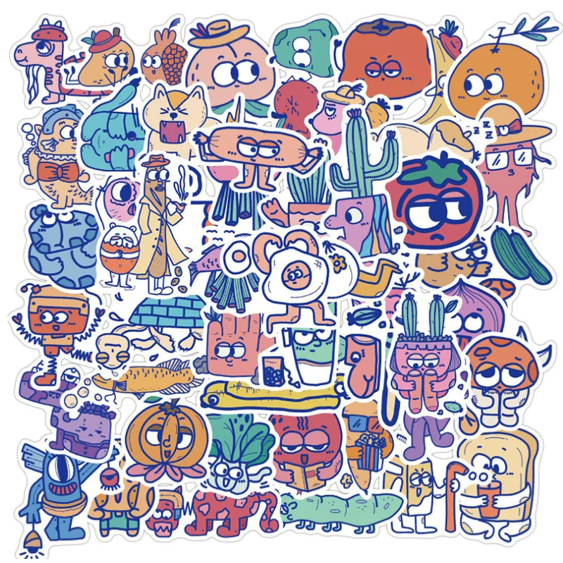 10/30/50pcs  Cartoon Monster Image Graffiti Stickers Waterproof Skateboard Travel Phone Laptop Kids Toys Decal Decor Stickers