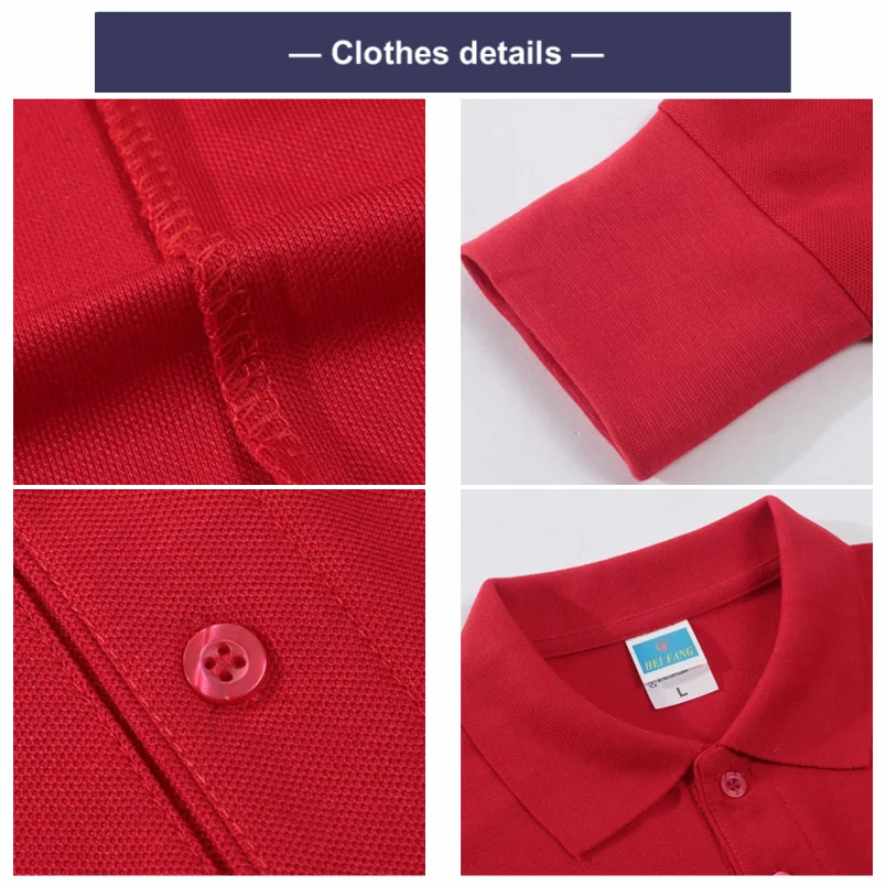 Summer Breathable Long Sleeve Polo Shirt Personal Group Logo Custom Print Embroidery High Quality Cotton Fabric Polo Shirts Tee