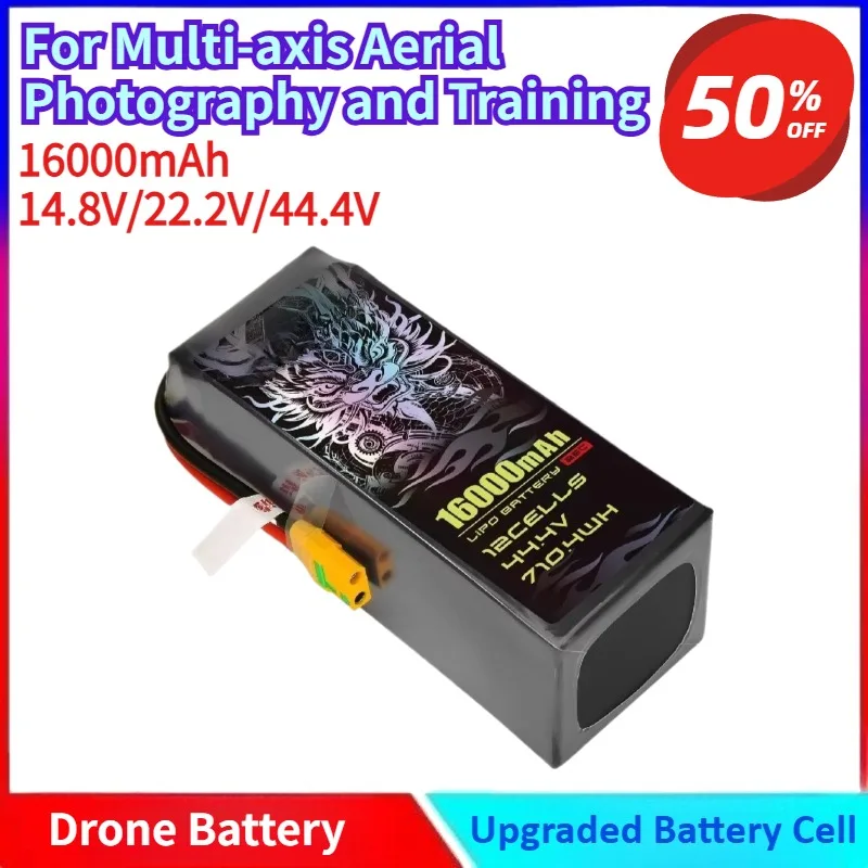 

New 16000mAh 4/6/12/14S 25C Model Aircraft Li-ion Battery for Multi-axis Aerial Photography and Training with XT60/XT90-S Plug