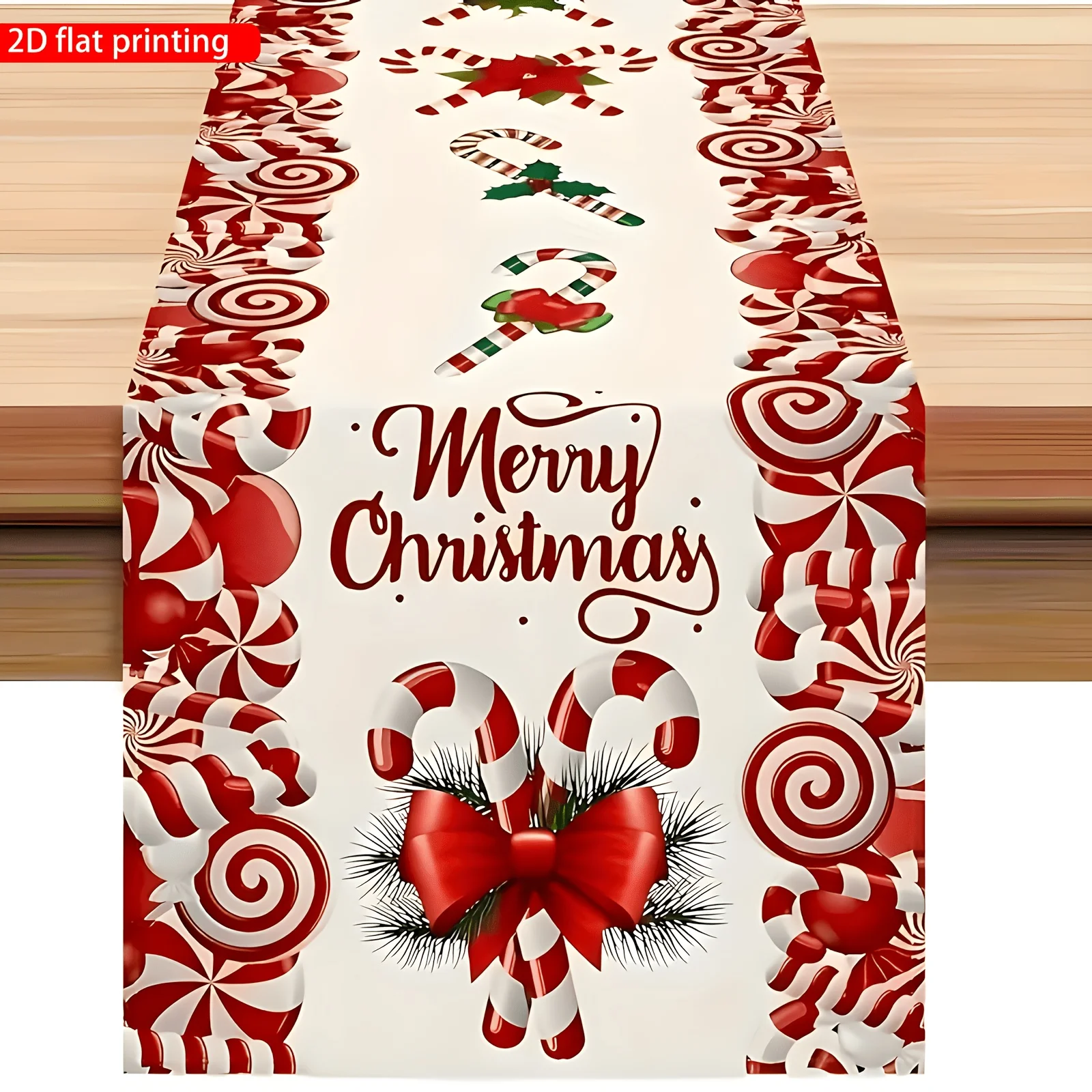 Christmas Table Runner, Red and White Color Scheme, Holiday Essential