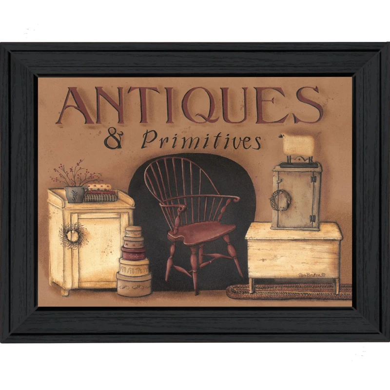 

Antiques and Primitives By Pam Britton, Printed Wall Art, Ready To Hang Framed Poster, Black Frame