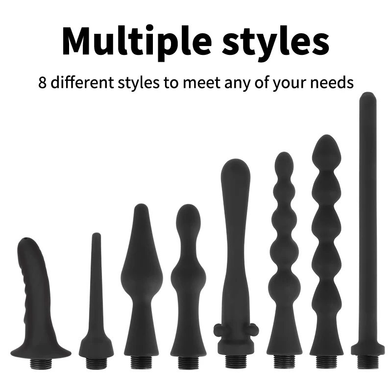 Silicone Shower Cleaner Enema Douche System Enema Nozzles Handheld Water Shower Anal Rinse Vaginal Cleaning Kit for Men