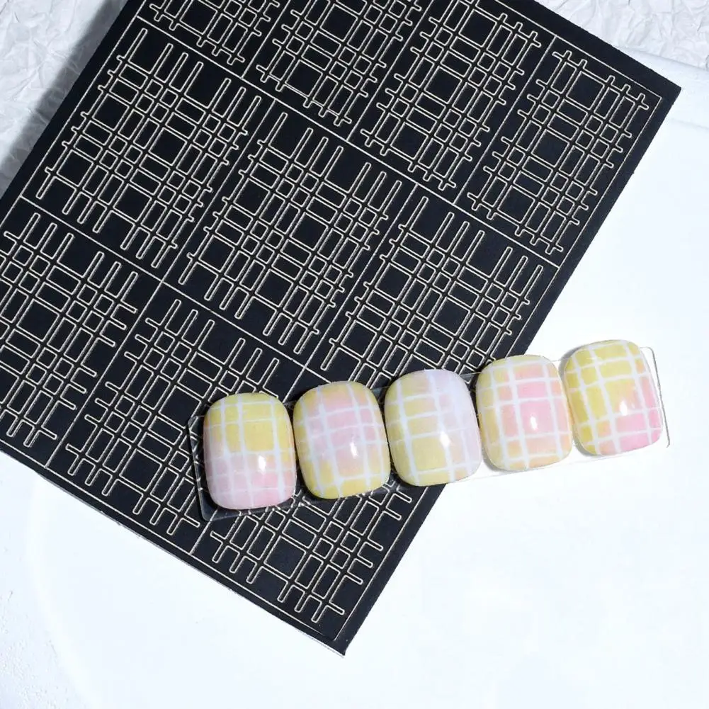 Nail Stencil Sticker Set Pvc Gel Acrylic Nail Sticker 6 Sheets of Rhombus Square Fish Scale Leopard Stripe Airbrush Stencil